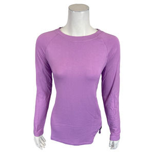 Soulgani Active California Love Long-Sleeve Top with Cut-Out Violet X-Small Size